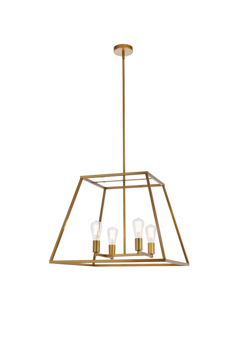 Elegant Lighting - LD720D24BR - Four Light Pendant - Declan - Brass