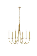 Elegant Lighting - LD810D36BR - Six Light Pendant - Cohen - Brass