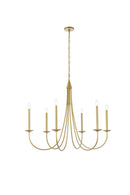 Elegant Lighting - LD810D42BR - Six Light Pendant - Cohen - Brass