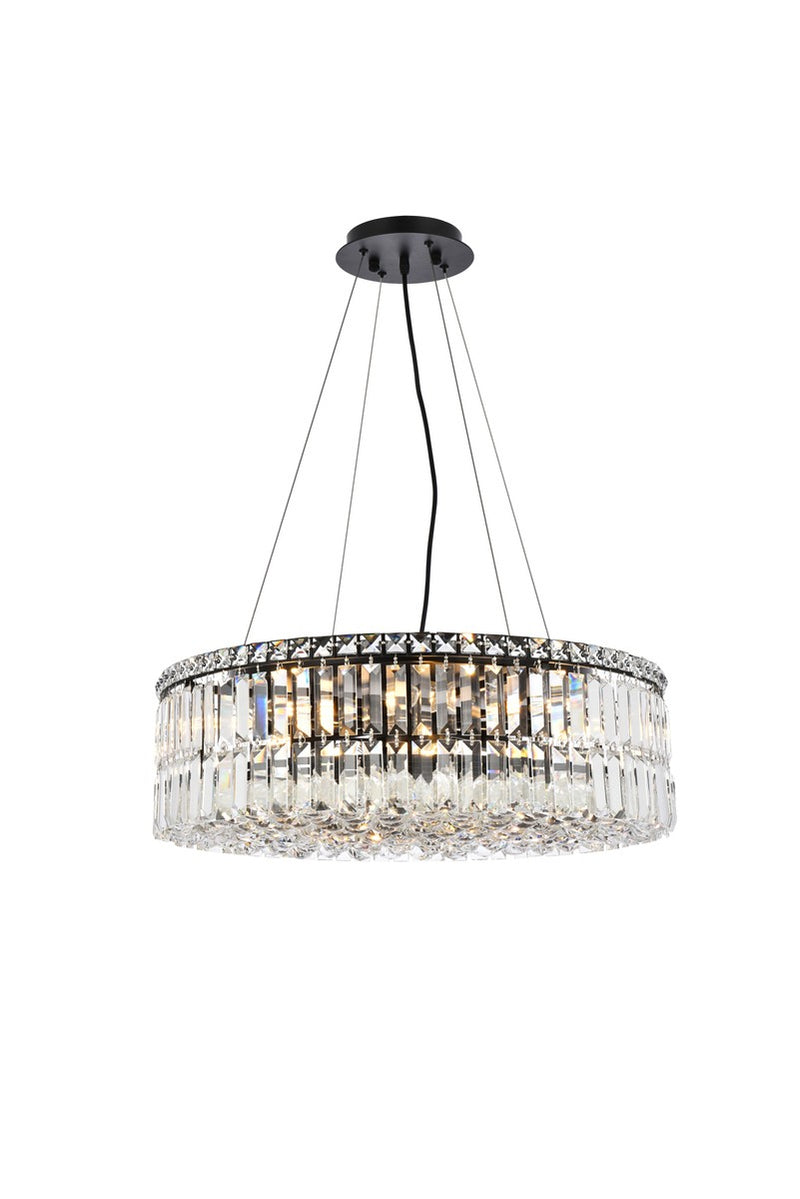 Elegant Lighting - V2030D24BK/RC - 12 Light Chandelier - Maxime - Black