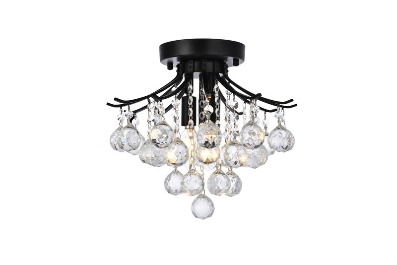 Elegant Lighting - V8000F12BK/RC - Three Light Flush Mount - Toureg - Black