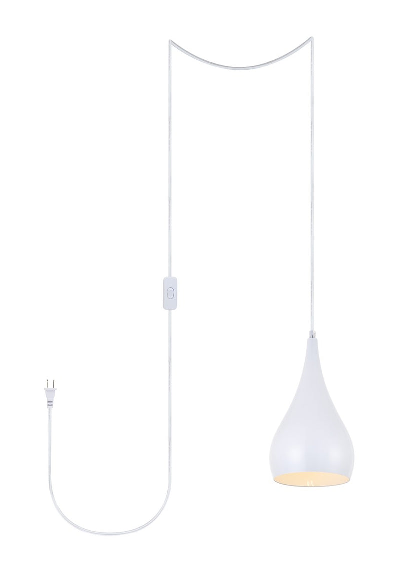 Elegant Lighting - LDPG2001WH - One Light Plug in Pendant - Nora - White