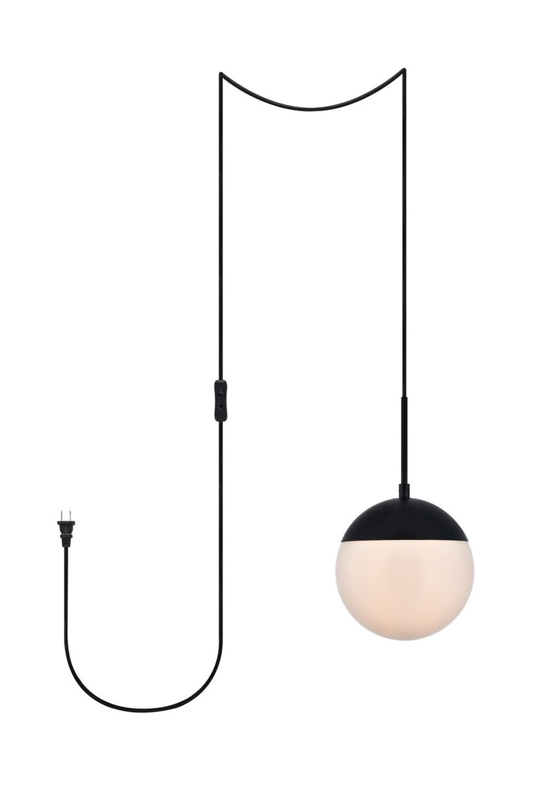 Elegant Lighting - LDPG6026BK - One Light Plug in Pendant - Eclipse - Black