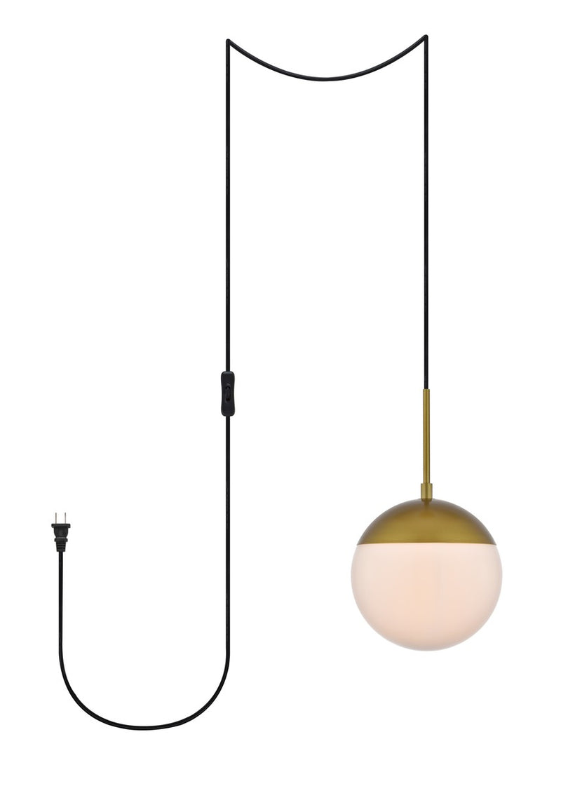 Elegant Lighting - LDPG6030BR - One Light Plug in Pendant - Eclipse - Brass