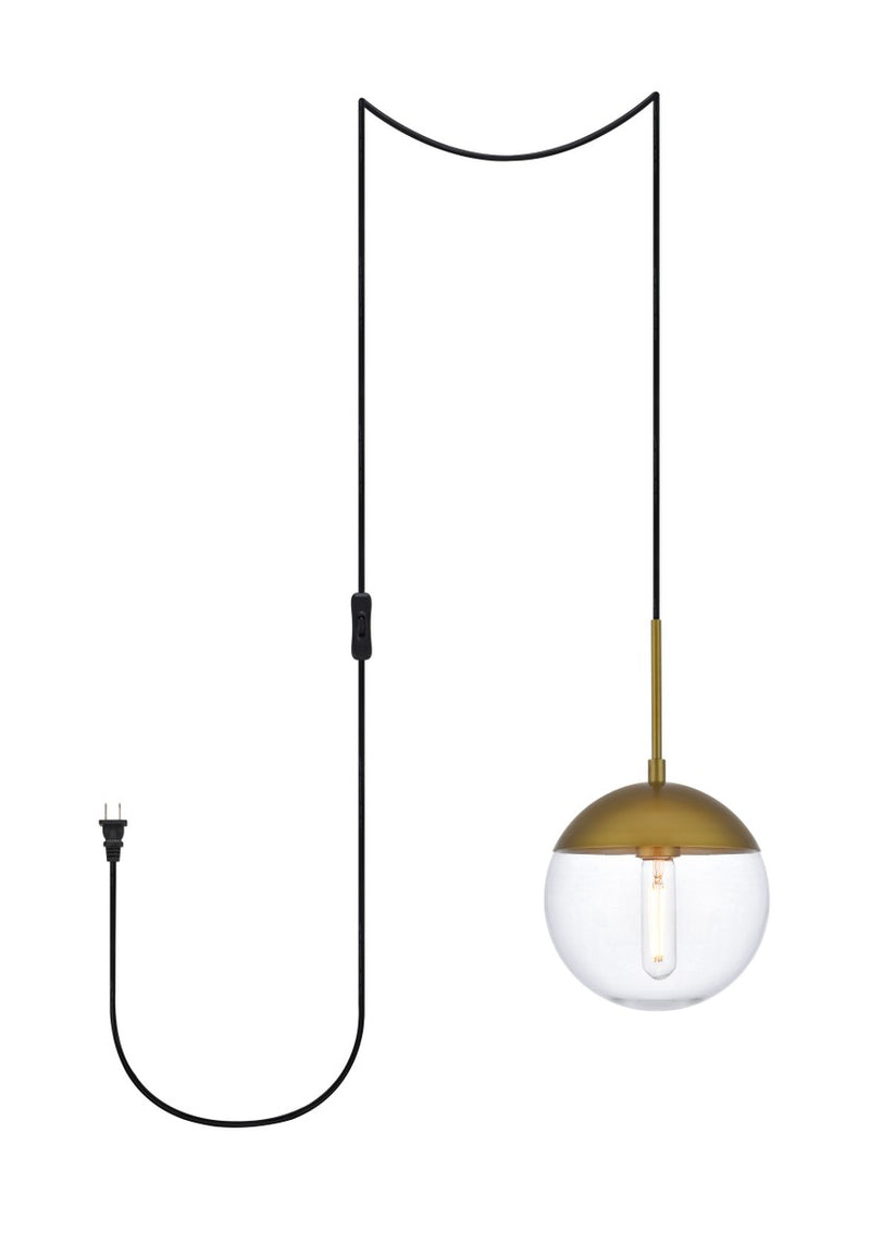 Elegant Lighting - LDPG6031BR - One Light Plug in Pendant - Eclipse - Brass