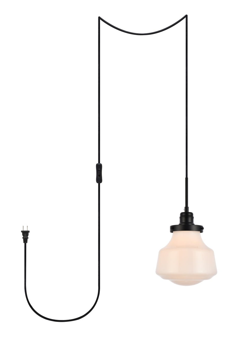 Elegant Lighting - LDPG6255BK - One Light Plug in Pendant - Lye - Black