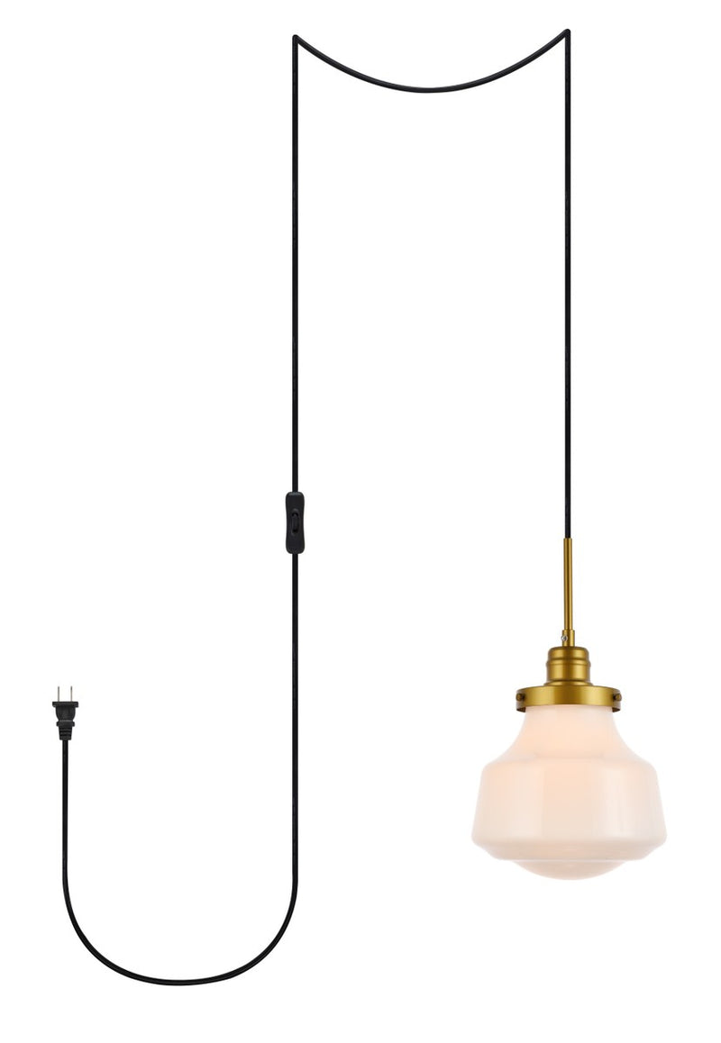 Elegant Lighting - LDPG6257BR - One Light Plug in Pendant - Lye - Brass