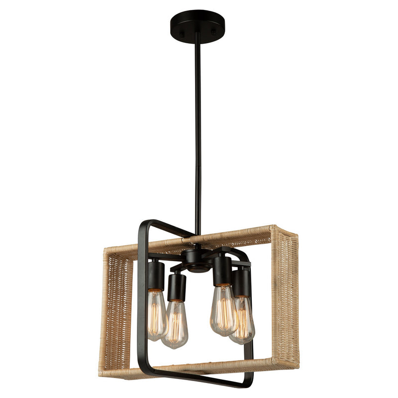Four Light Pendant<br /><span style="color:#4AB0CE;">Entrega: 4-10 dias en USA</span><br /><span style="color:#4AB0CE;font-size:60%;">PREGUNTE POR ENTREGA EN PANAMA</span><br />Collection: Perris<br />Finish: Black
