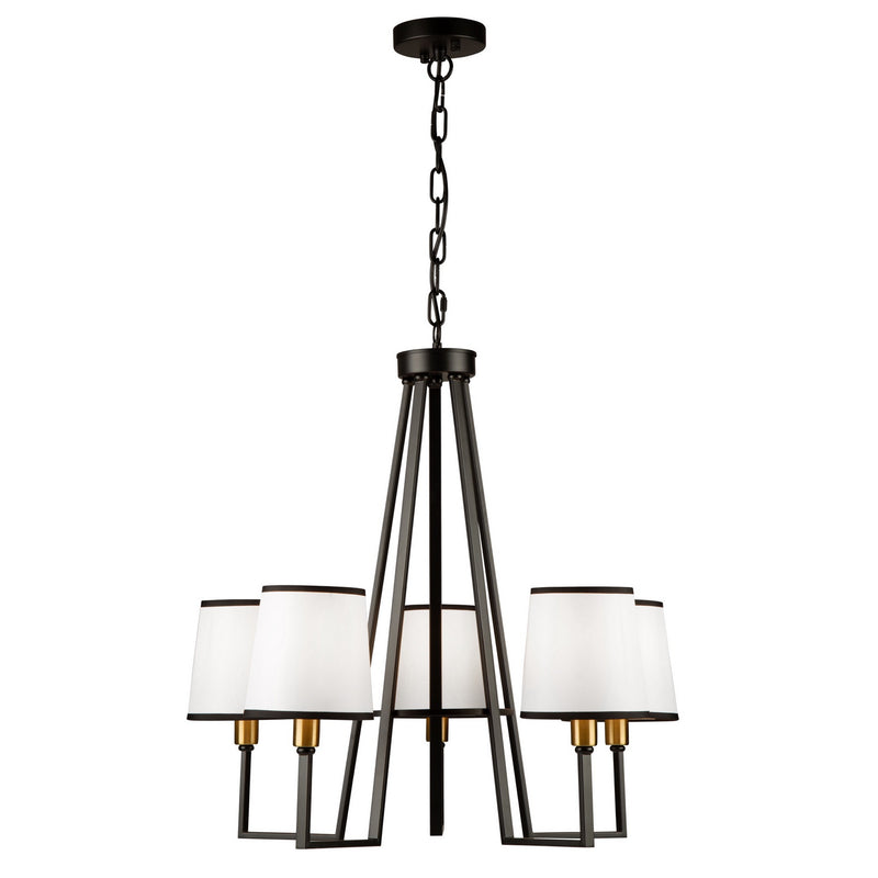 Five Light Chandelier<br /><span style="color:#4AB0CE;">Entrega: 4-10 dias en USA</span><br /><span style="color:#4AB0CE;font-size:60%;">PREGUNTE POR ENTREGA EN PANAMA</span><br />Collection: Coco<br />Finish: Gold, Black