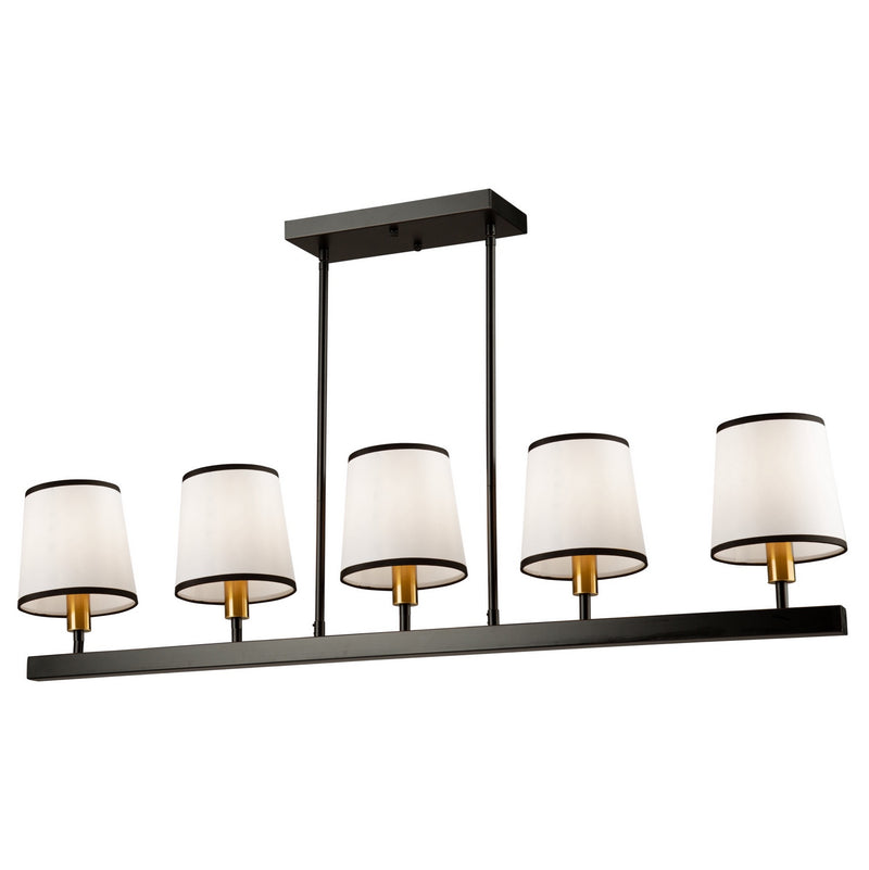 Five Light Island Pendant<br /><span style="color:#4AB0CE;">Entrega: 4-10 dias en USA</span><br /><span style="color:#4AB0CE;font-size:60%;">PREGUNTE POR ENTREGA EN PANAMA</span><br />Collection: Coco<br />Finish: Gold, Black