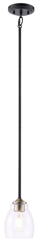 Minka-Lavery - 2430-878 - One Light Pendant - Winsley - Coal w/Stained Brass