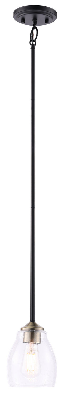 Minka-Lavery - 2430-878 - One Light Pendant - Winsley - Coal w/Stained Brass