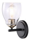 Minka-Lavery - 2431-878 - One Light Wall Lamp - Winsley - Coal w/Stained Brass