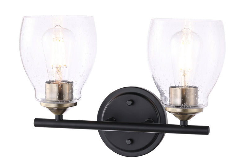 Minka-Lavery - 2432-878 - Two Light Wall Sconce - Winsley - Coal w/Stained Brass