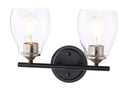 Minka-Lavery - 2432-878 - Two Light Wall Sconce - Winsley - Coal w/Stained Brass