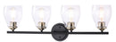 Minka-Lavery - 2434-878 - Four Light Wall Lamp - Winsley - Coal w/Stained Brass