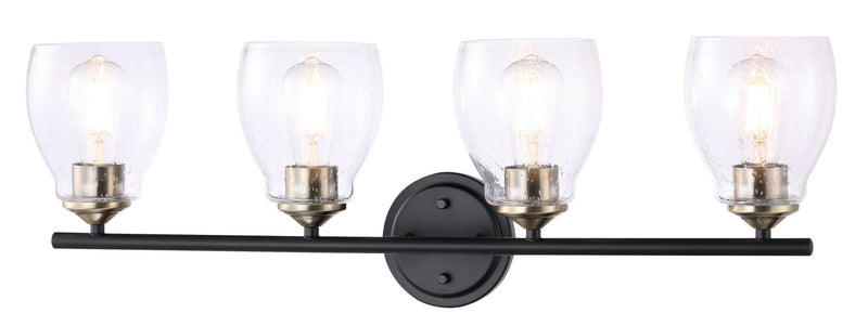 Minka-Lavery - 2434-878 - Four Light Wall Lamp - Winsley - Coal w/Stained Brass