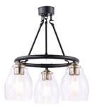 Minka-Lavery - 2437-878 - Three Light Chandelier - Winsley - Coal w/Stained Brass