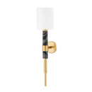 Corbett Lighting - 396-01-VB/BM - One Light Wall Sconce - Solstice - Vintage Brass & Black Marble
