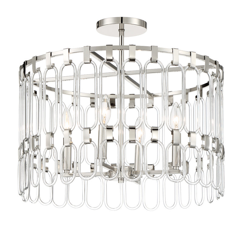 George Kovacs - P5384-613 - Four Light Convertible Semi Flush / Pendant - Charming - Polished Nickel