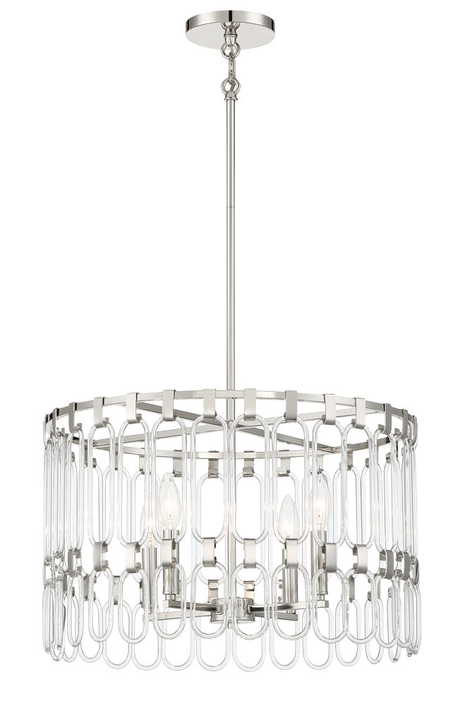 Four Light Convertible Semi Flush / Pendant<br /><span style="color:#4AB0CE;">Entrega: 4-10 dias en USA</span><br /><span style="color:#4AB0CE;font-size:60%;">PREGUNTE POR ENTREGA EN PANAMA</span><br />Collection: Charming<br />Finish: Polished Nickel