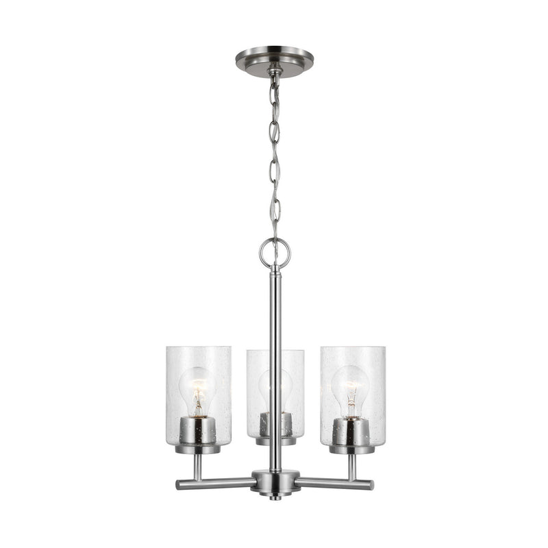 Three Light Chandelier<br /><span style="color:#4AB0CE;">Entrega: 4-10 dias en USA</span><br /><span style="color:#4AB0CE;font-size:60%;">PREGUNTE POR ENTREGA EN PANAMA</span><br />Collection: Oslo<br />Finish: Brushed Nickel