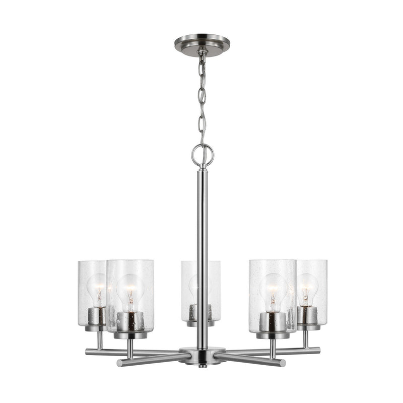 Five Light Chandelier<br /><span style="color:#4AB0CE;">Entrega: 4-10 dias en USA</span><br /><span style="color:#4AB0CE;font-size:60%;">PREGUNTE POR ENTREGA EN PANAMA</span><br />Collection: Oslo<br />Finish: Brushed Nickel
