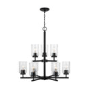 Nine Light Chandelier<br /><span style="color:#4AB0CE;">Entrega: 4-10 dias en USA</span><br /><span style="color:#4AB0CE;font-size:60%;">PREGUNTE POR ENTREGA EN PANAMA</span><br />Collection: Oslo<br />Finish: Midnight Black