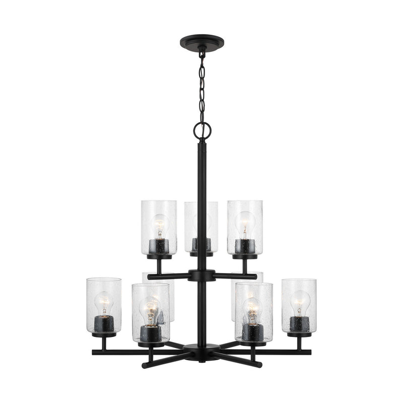 Nine Light Chandelier<br /><span style="color:#4AB0CE;">Entrega: 4-10 dias en USA</span><br /><span style="color:#4AB0CE;font-size:60%;">PREGUNTE POR ENTREGA EN PANAMA</span><br />Collection: Oslo<br />Finish: Midnight Black