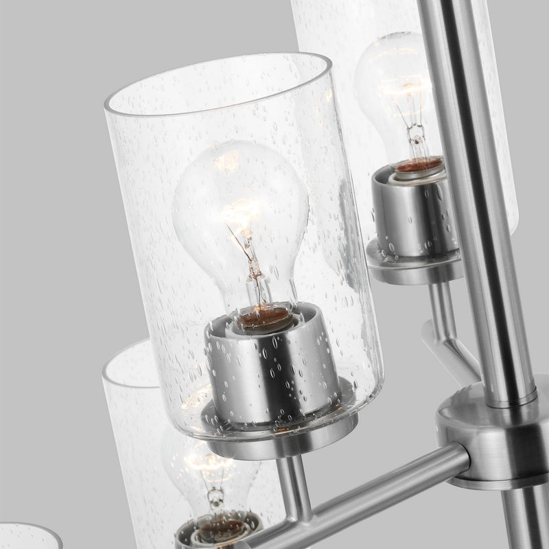 Nine Light Chandelier<br /><span style="color:#4AB0CE;">Entrega: 4-10 dias en USA</span><br /><span style="color:#4AB0CE;font-size:60%;">PREGUNTE POR ENTREGA EN PANAMA</span><br />Collection: Oslo<br />Finish: Brushed Nickel