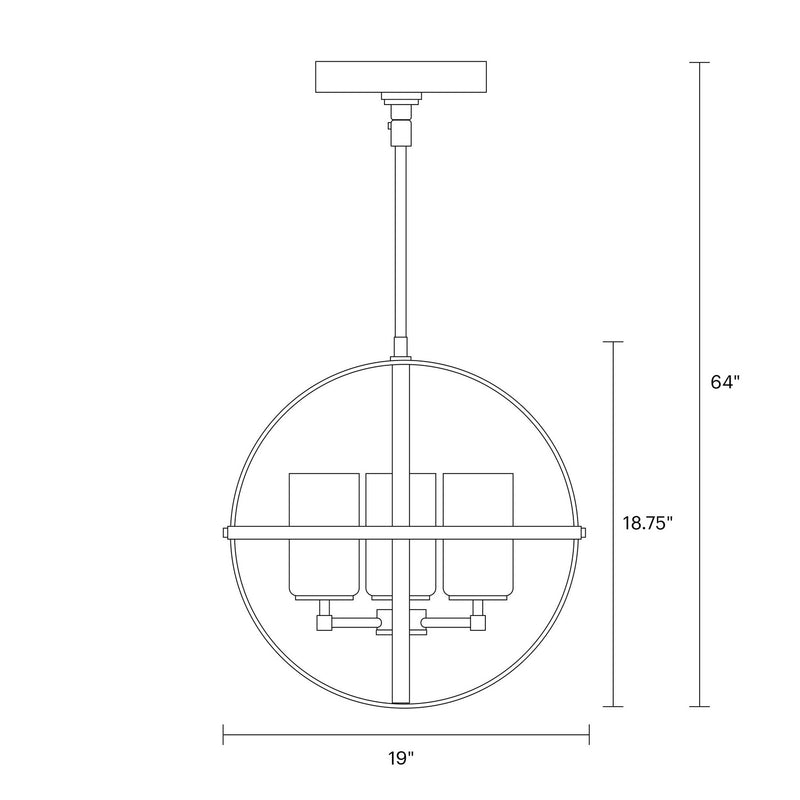 Three Light Chandelier<br /><span style="color:#4AB0CE;">Entrega: 4-10 dias en USA</span><br /><span style="color:#4AB0CE;font-size:60%;">PREGUNTE POR ENTREGA EN PANAMA</span><br />Collection: Alturas<br />Finish: Midnight Black