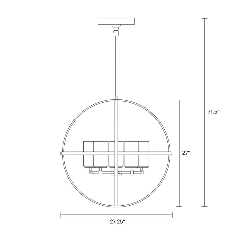 Five Light Chandelier<br /><span style="color:#4AB0CE;">Entrega: 4-10 dias en USA</span><br /><span style="color:#4AB0CE;font-size:60%;">PREGUNTE POR ENTREGA EN PANAMA</span><br />Collection: Alturas<br />Finish: Midnight Black