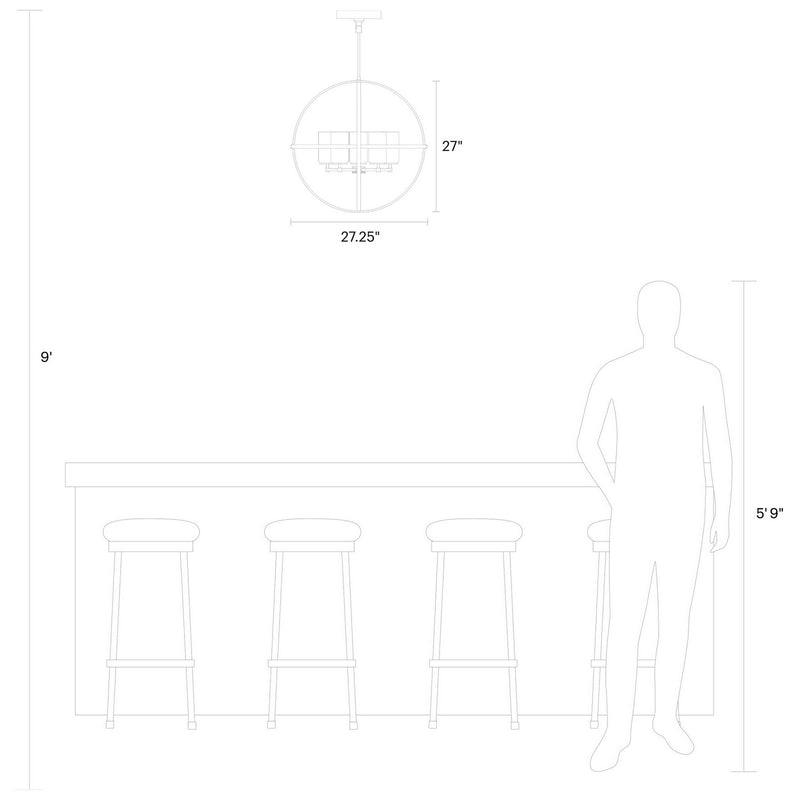 Generation Lighting - 3124605-112 - Five Light Chandelier - Alturas - Midnight Black