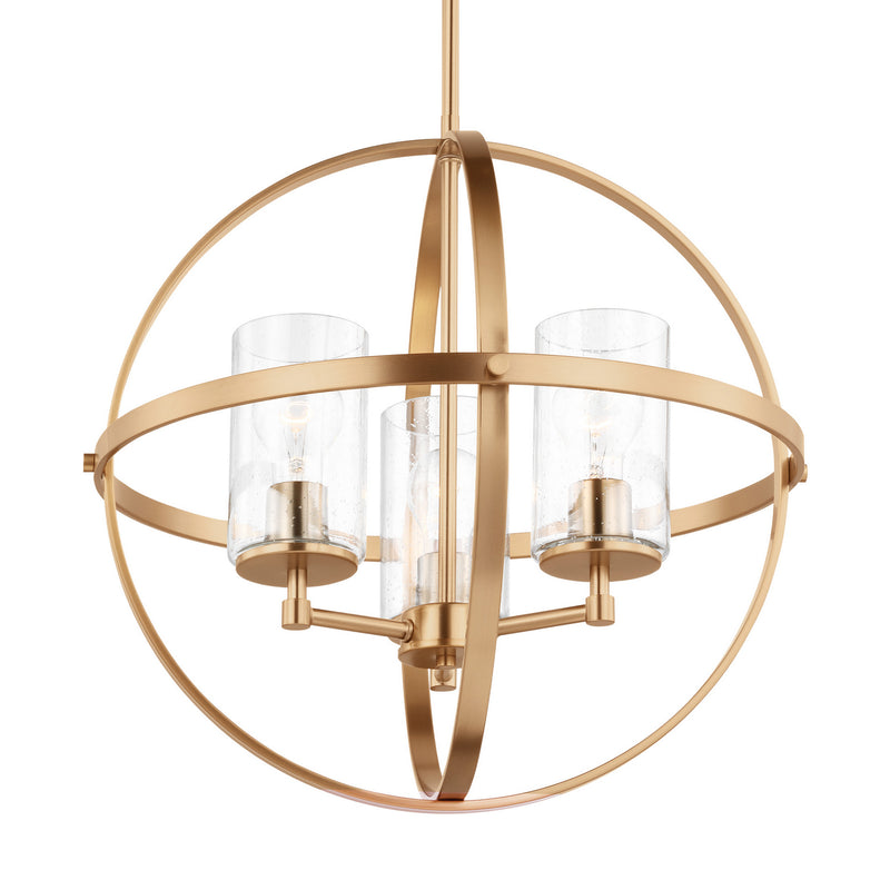 Three Light Chandelier<br /><span style="color:#4AB0CE;">Entrega: 4-10 dias en USA</span><br /><span style="color:#4AB0CE;font-size:60%;">PREGUNTE POR ENTREGA EN PANAMA</span><br />Collection: Alturas<br />Finish: Satin Brass