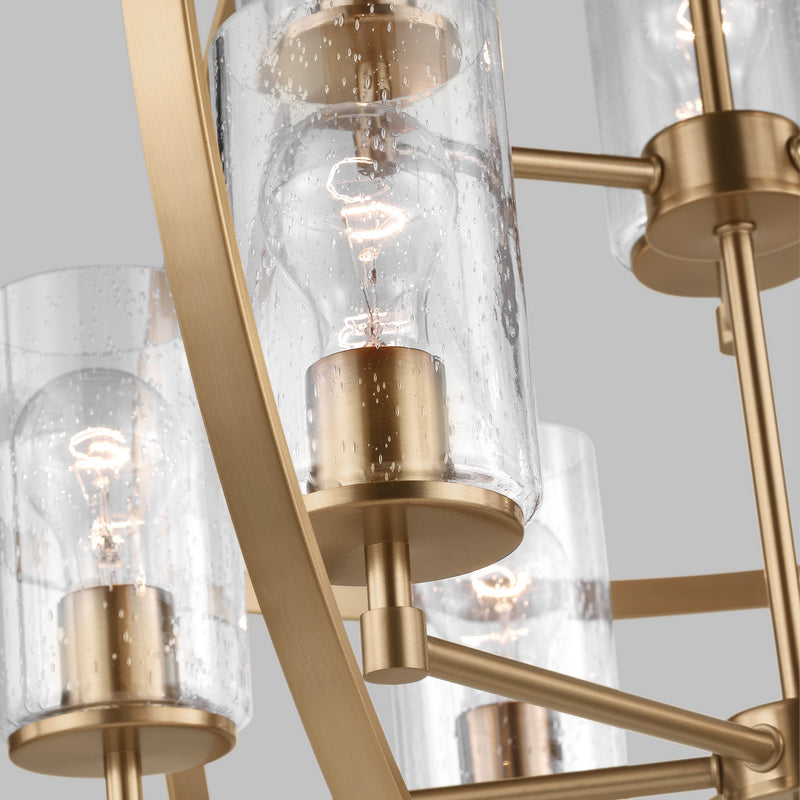 Nine Light Chandelier<br /><span style="color:#4AB0CE;">Entrega: 4-10 dias en USA</span><br /><span style="color:#4AB0CE;font-size:60%;">PREGUNTE POR ENTREGA EN PANAMA</span><br />Collection: Alturas<br />Finish: Satin Brass