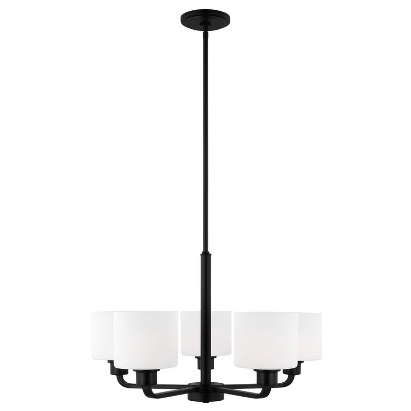 Five Light Chandelier<br /><span style="color:#4AB0CE;">Entrega: 4-10 dias en USA</span><br /><span style="color:#4AB0CE;font-size:60%;">PREGUNTE POR ENTREGA EN PANAMA</span><br />Collection: Canfield<br />Finish: Midnight Black