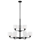 Nine Light Chandelier<br /><span style="color:#4AB0CE;">Entrega: 4-10 dias en USA</span><br /><span style="color:#4AB0CE;font-size:60%;">PREGUNTE POR ENTREGA EN PANAMA</span><br />Collection: Canfield<br />Finish: Midnight Black