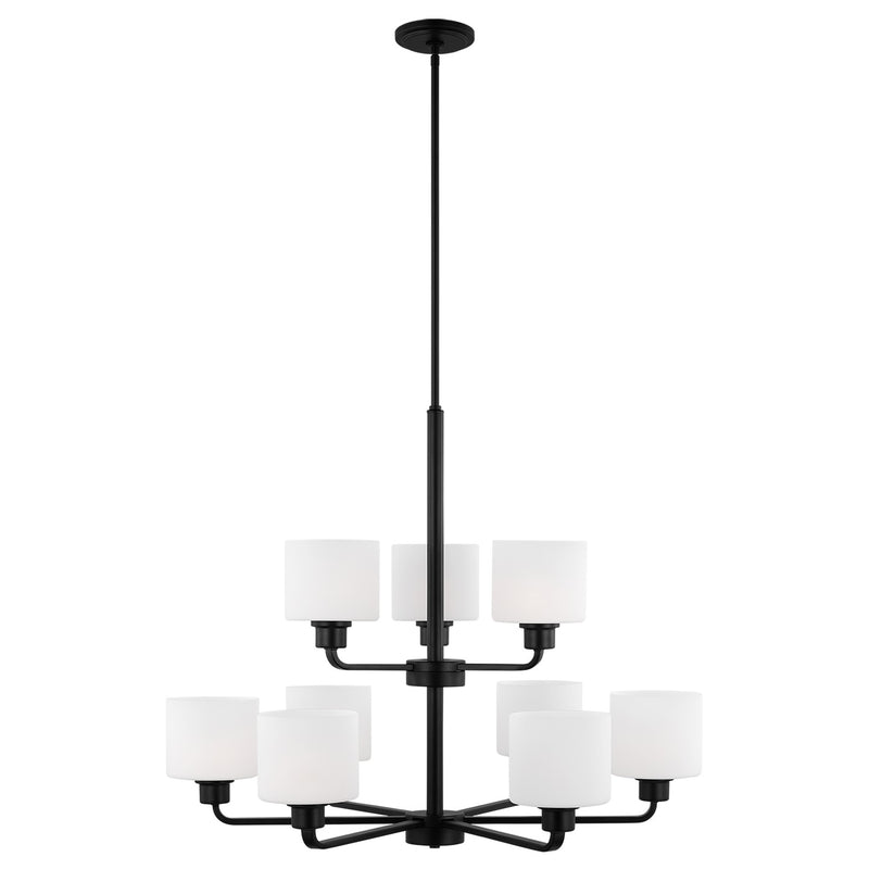 Nine Light Chandelier<br /><span style="color:#4AB0CE;">Entrega: 4-10 dias en USA</span><br /><span style="color:#4AB0CE;font-size:60%;">PREGUNTE POR ENTREGA EN PANAMA</span><br />Collection: Canfield<br />Finish: Midnight Black