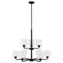 Nine Light Chandelier<br /><span style="color:#4AB0CE;">Entrega: 4-10 dias en USA</span><br /><span style="color:#4AB0CE;font-size:60%;">PREGUNTE POR ENTREGA EN PANAMA</span><br />Collection: Canfield<br />Finish: Midnight Black