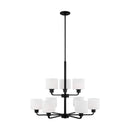 Nine Light Chandelier<br /><span style="color:#4AB0CE;">Entrega: 4-10 dias en USA</span><br /><span style="color:#4AB0CE;font-size:60%;">PREGUNTE POR ENTREGA EN PANAMA</span><br />Collection: Canfield<br />Finish: Midnight Black