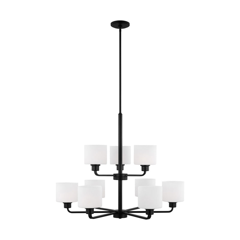 Nine Light Chandelier<br /><span style="color:#4AB0CE;">Entrega: 4-10 dias en USA</span><br /><span style="color:#4AB0CE;font-size:60%;">PREGUNTE POR ENTREGA EN PANAMA</span><br />Collection: Canfield<br />Finish: Midnight Black