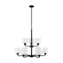 Nine Light Chandelier<br /><span style="color:#4AB0CE;">Entrega: 4-10 dias en USA</span><br /><span style="color:#4AB0CE;font-size:60%;">PREGUNTE POR ENTREGA EN PANAMA</span><br />Collection: Canfield<br />Finish: Midnight Black