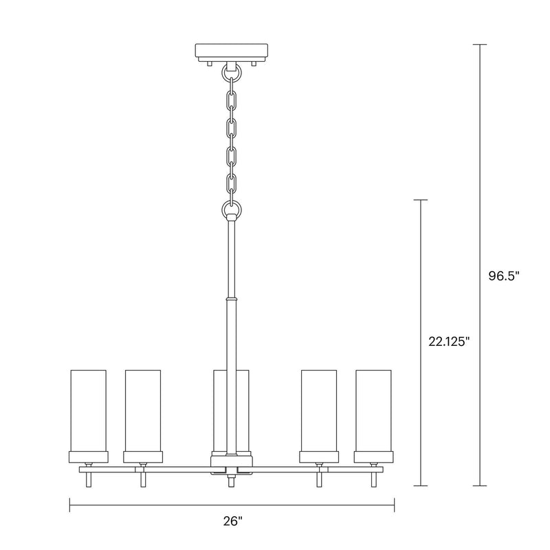 Five Light Chandelier<br /><span style="color:#4AB0CE;">Entrega: 4-10 dias en USA</span><br /><span style="color:#4AB0CE;font-size:60%;">PREGUNTE POR ENTREGA EN PANAMA</span><br />Collection: Zire<br />Finish: Midnight Black