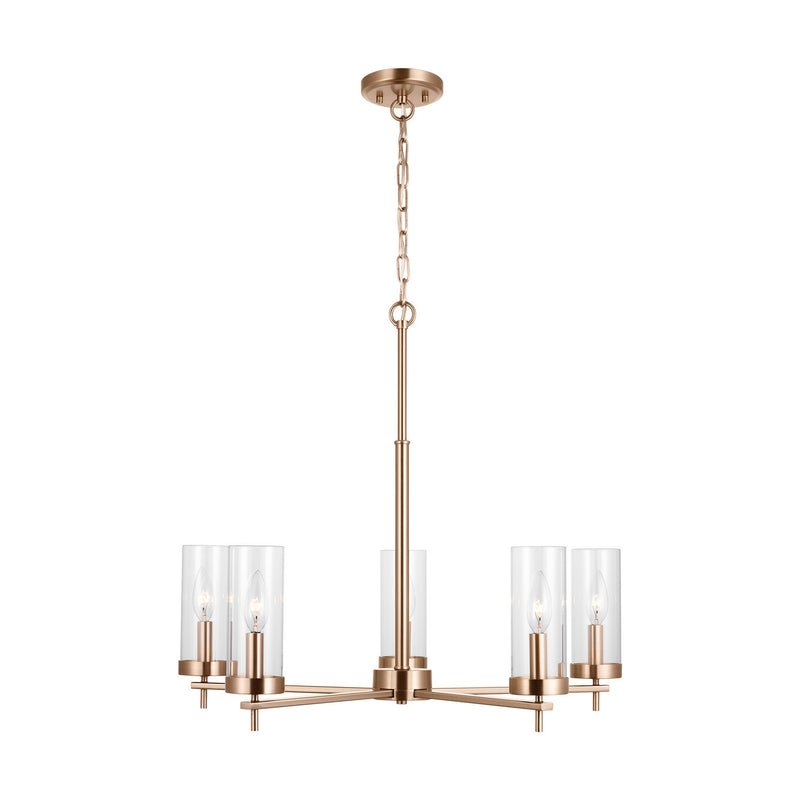 Five Light Chandelier<br /><span style="color:#4AB0CE;">Entrega: 4-5 semanas en USA</span><br /><span style="color:#4AB0CE;font-size:60%;">PREGUNTE POR ENTREGA EN PANAMA</span><br />Collection: Zire<br />Finish: Satin Brass