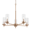 Five Light Chandelier<br /><span style="color:#4AB0CE;">Entrega: 4-10 dias en USA</span><br /><span style="color:#4AB0CE;font-size:60%;">PREGUNTE POR ENTREGA EN PANAMA</span><br />Collection: Zire<br />Finish: Satin Brass