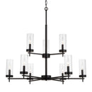 Nine Light Chandelier<br /><span style="color:#4AB0CE;">Entrega: 5-6 semanas en USA</span><br /><span style="color:#4AB0CE;font-size:60%;">PREGUNTE POR ENTREGA EN PANAMA</span><br />Collection: Zire<br />Finish: Midnight Black