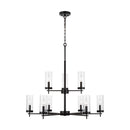 Nine Light Chandelier<br /><span style="color:#4AB0CE;">Entrega: 5-6 semanas en USA</span><br /><span style="color:#4AB0CE;font-size:60%;">PREGUNTE POR ENTREGA EN PANAMA</span><br />Collection: Zire<br />Finish: Midnight Black