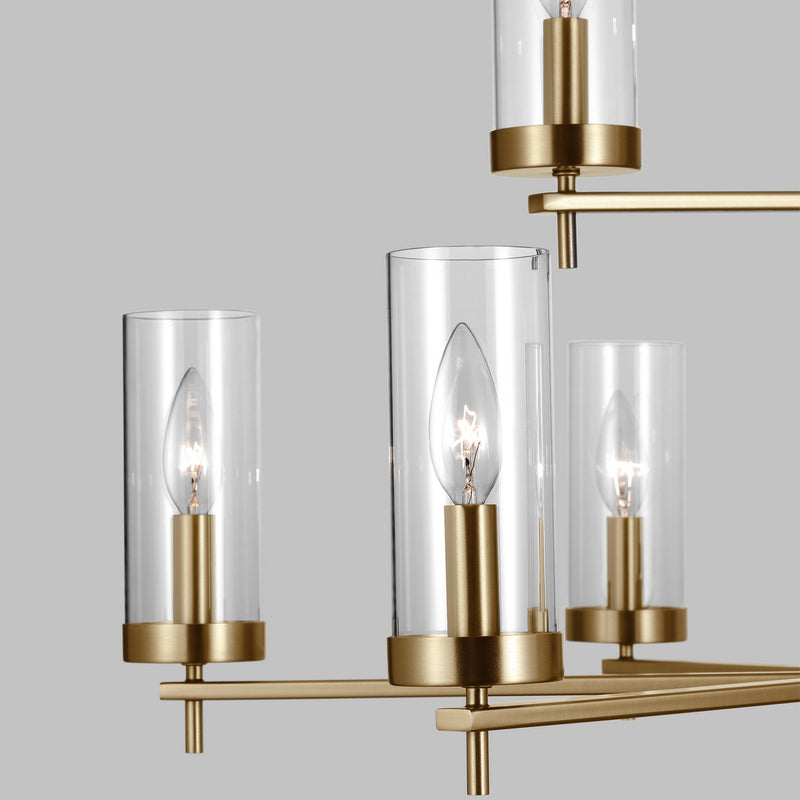 Nine Light Chandelier<br /><span style="color:#4AB0CE;">Entrega: 4-10 dias en USA</span><br /><span style="color:#4AB0CE;font-size:60%;">PREGUNTE POR ENTREGA EN PANAMA</span><br />Collection: Zire<br />Finish: Satin Brass