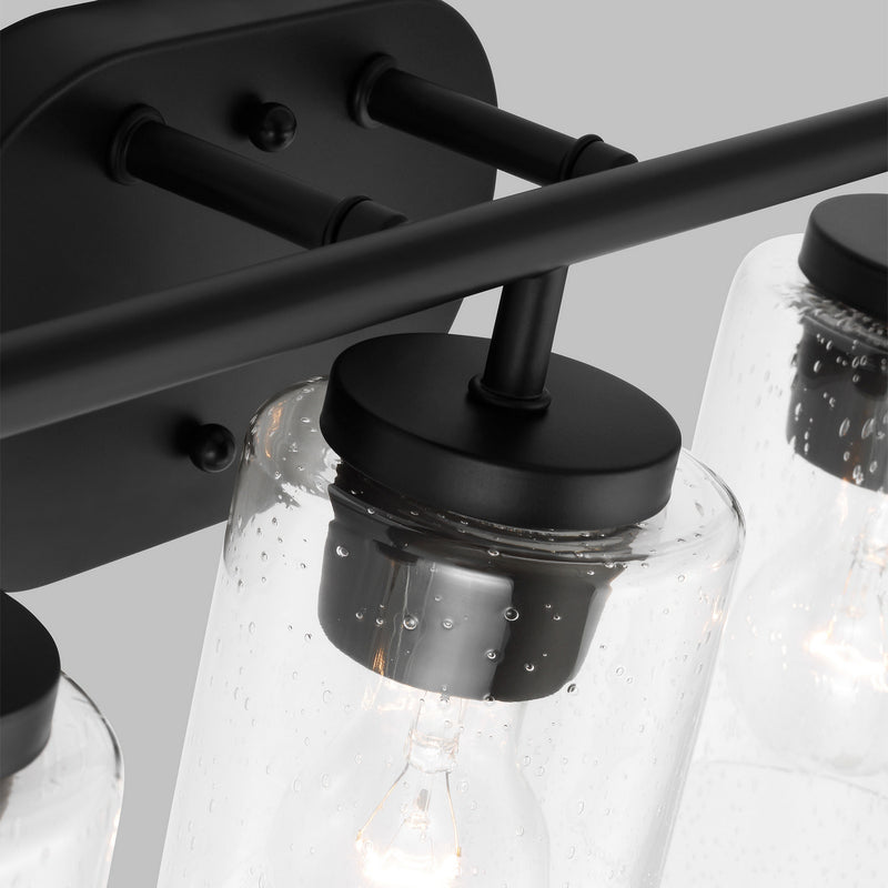 Three Light Wall / Bath<br /><span style="color:#4AB0CE;">Entrega: 4-10 dias en USA</span><br /><span style="color:#4AB0CE;font-size:60%;">PREGUNTE POR ENTREGA EN PANAMA</span><br />Collection: Oslo<br />Finish: Midnight Black
