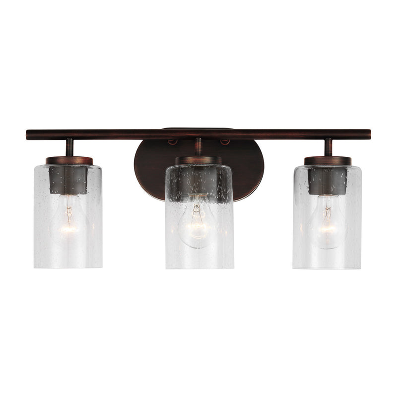 Three Light Wall / Bath<br /><span style="color:#4AB0CE;">Entrega: 4-10 dias en USA</span><br /><span style="color:#4AB0CE;font-size:60%;">PREGUNTE POR ENTREGA EN PANAMA</span><br />Collection: Oslo<br />Finish: Bronze